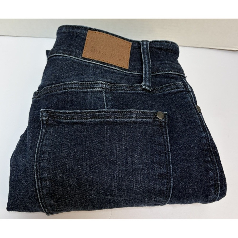 Judy Blue High Waist Double Button Capri Cuffed Dark Denim Jean 72118 Size 11/30